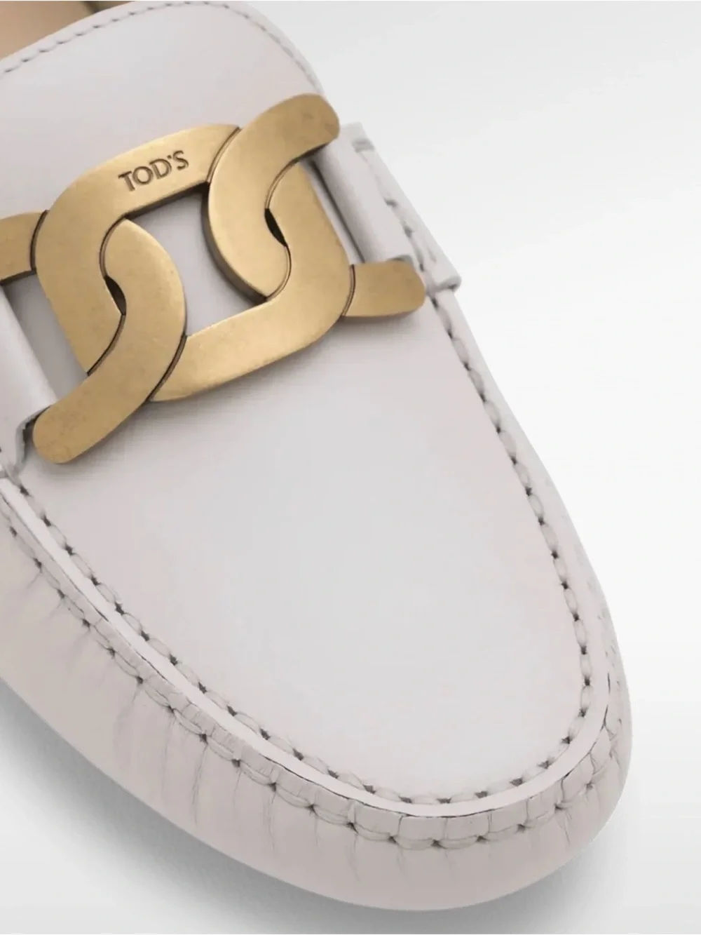 Tod's White Parent Leather Horsebit Boat Loafers Kate Gommino Heritage Designer